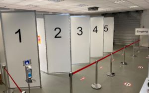 5 Kabinentüren im ASFD Testzentrum Eilendorf